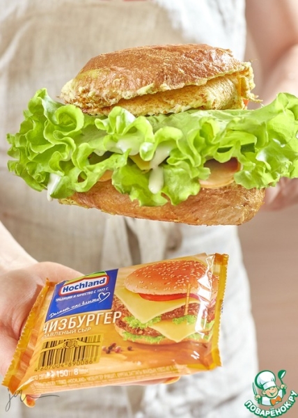 Сэндвич с омлетом и плавленым сыром