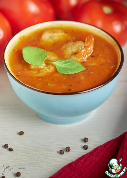 Суп томатный с морепродуктами