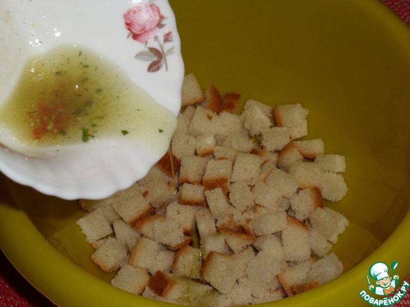 Картофельный суп-пюре с сухариками