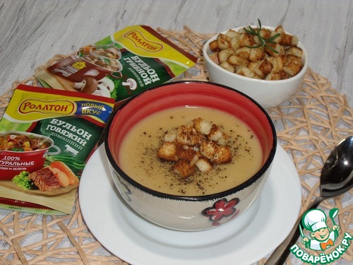 Картофельный суп-пюре с сухариками
