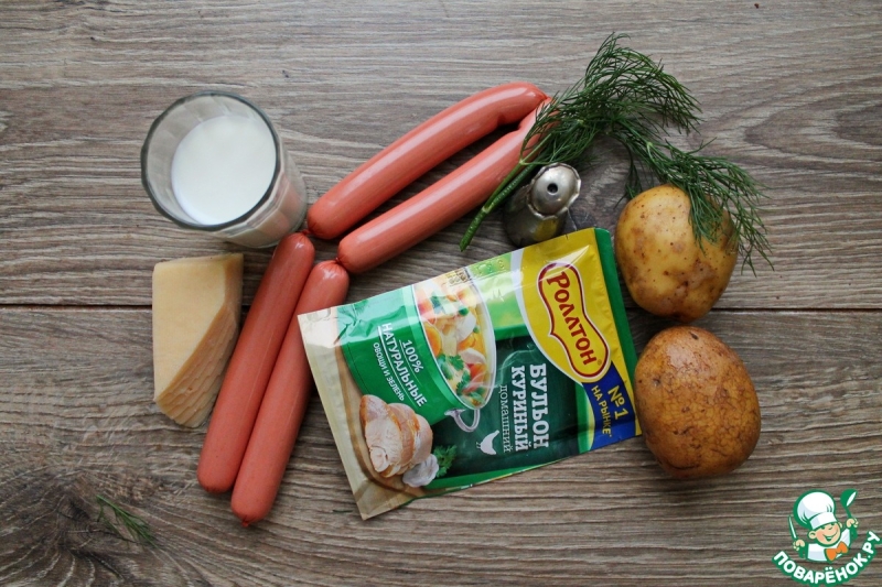 Запеченый картофель с сосисками и сливками