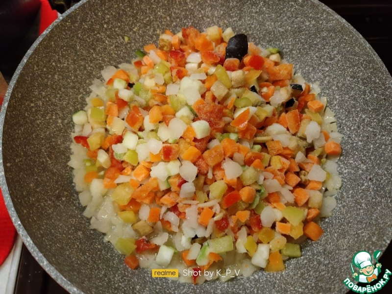 Макароны с замороженными овощами на гарнир
