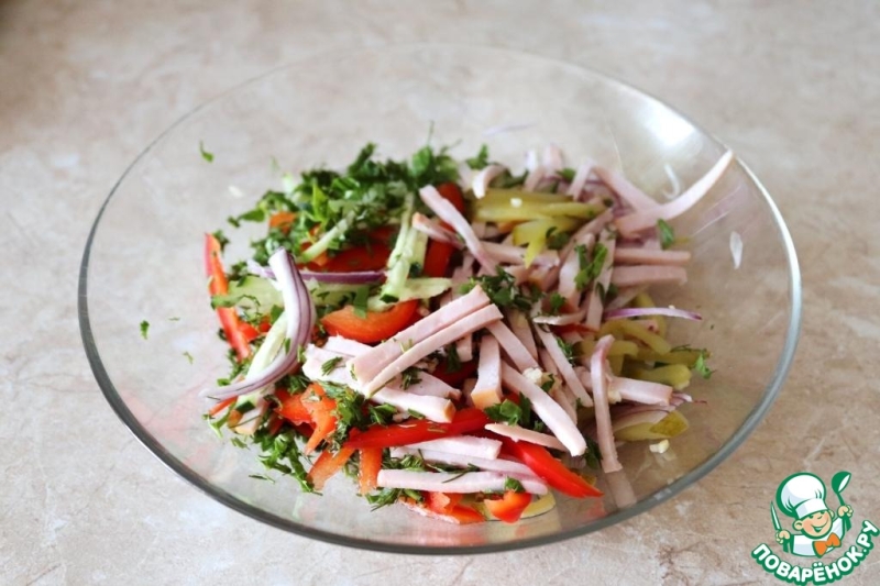 Овощной салат с бужениной
