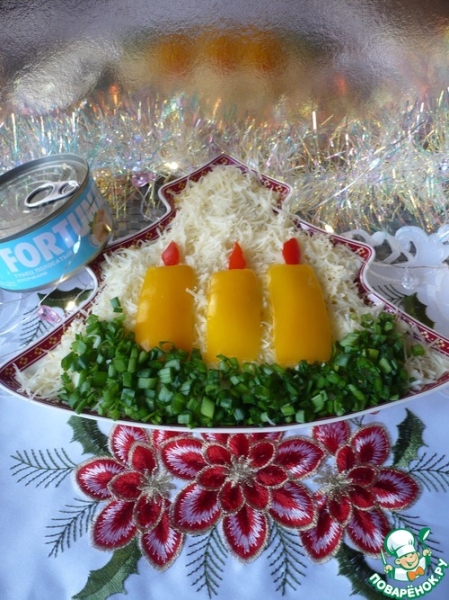 Салат с тунцом на Рождество
