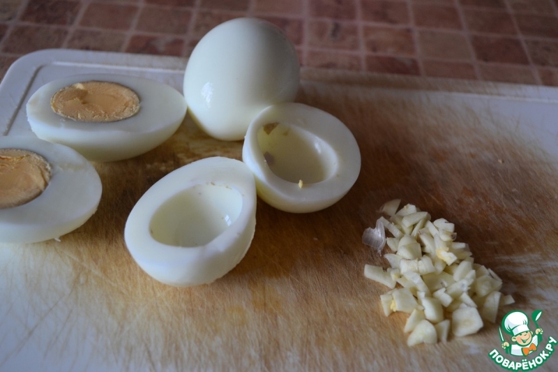 Закуска "Парусники" из яиц