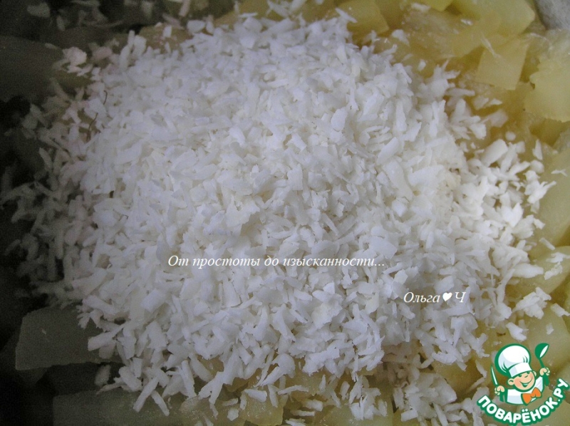 Кокосовый торт-безе с ананасами